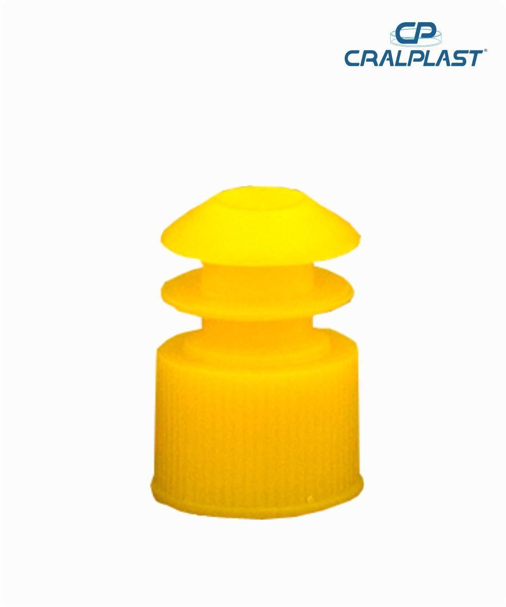 Tampa  para tubos diâmetro 12mm amarela